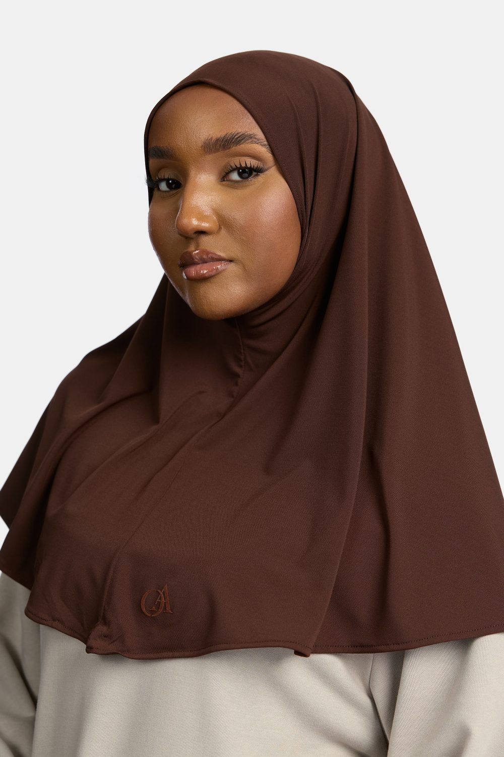 Premium jersey hijab Espresso - Afbeelding 2