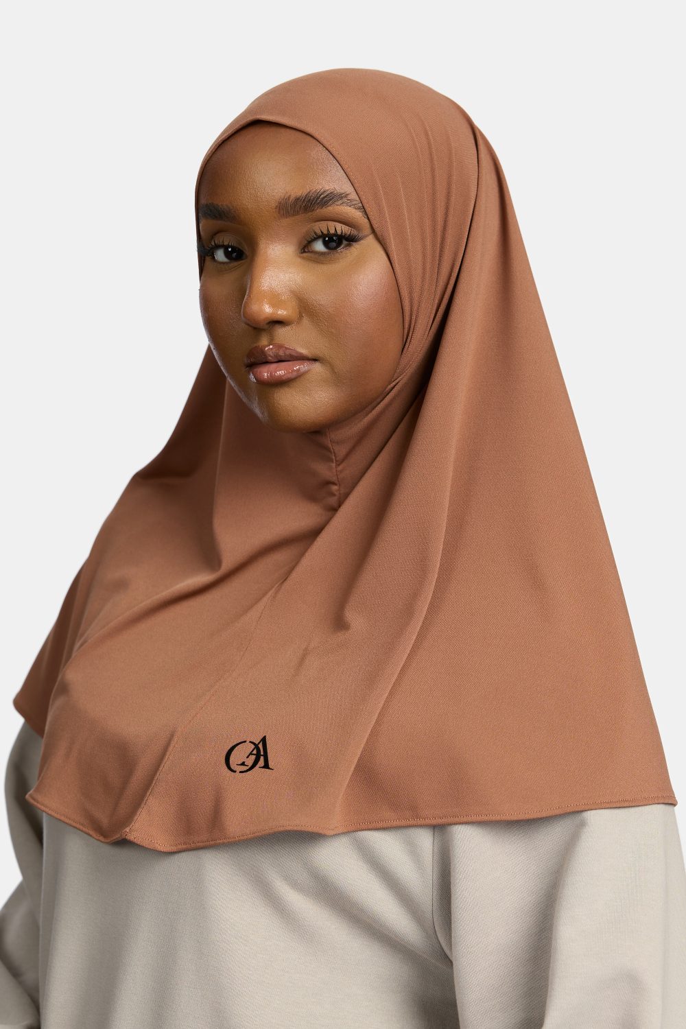 Premium jersey hijab Warm Brown - Afbeelding 2