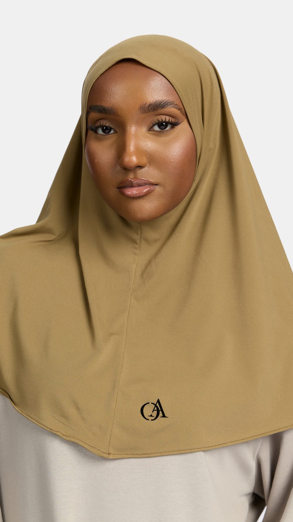 Premium jersey hijab Warm Khaki