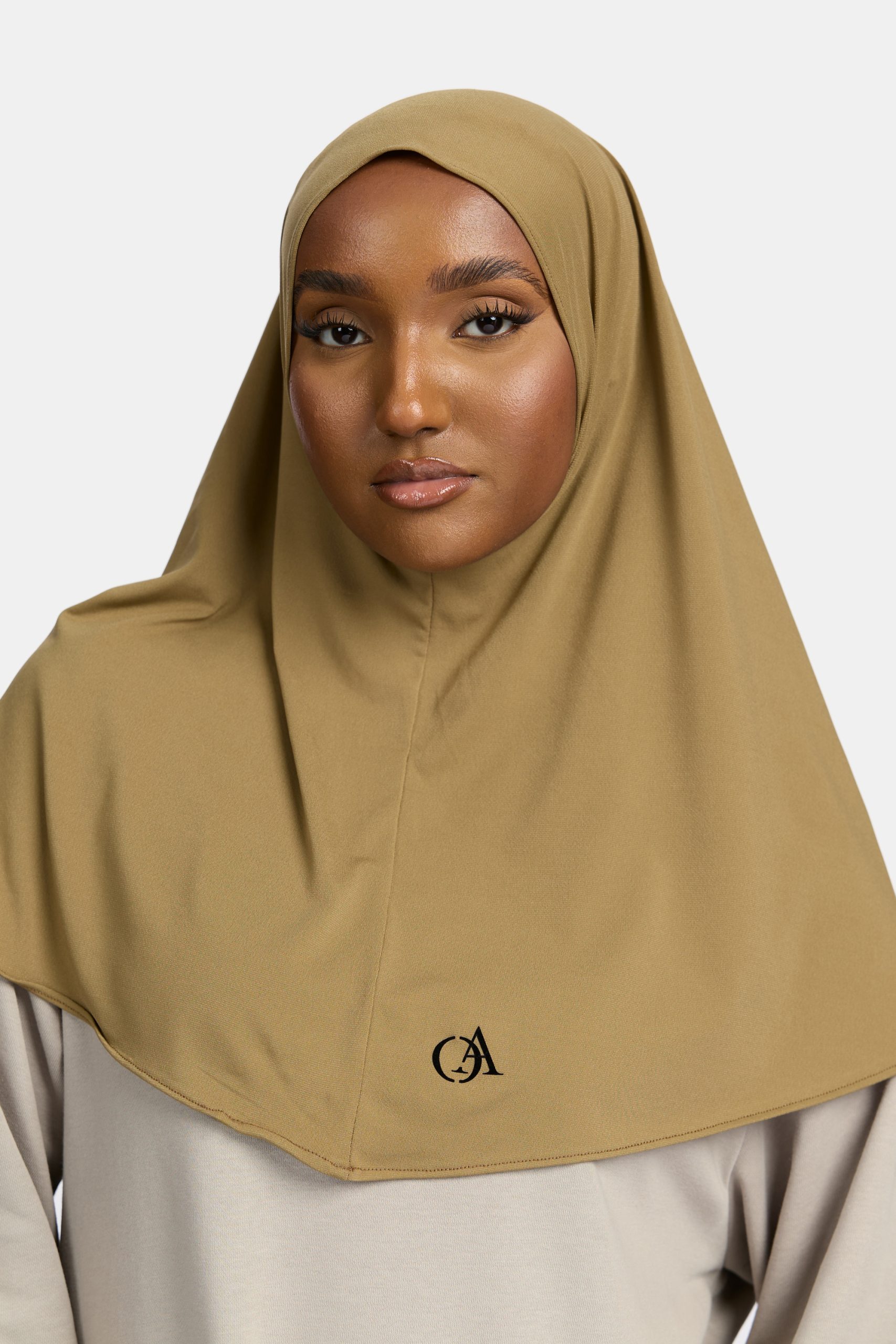 Premium jersey hijab Warm Khaki