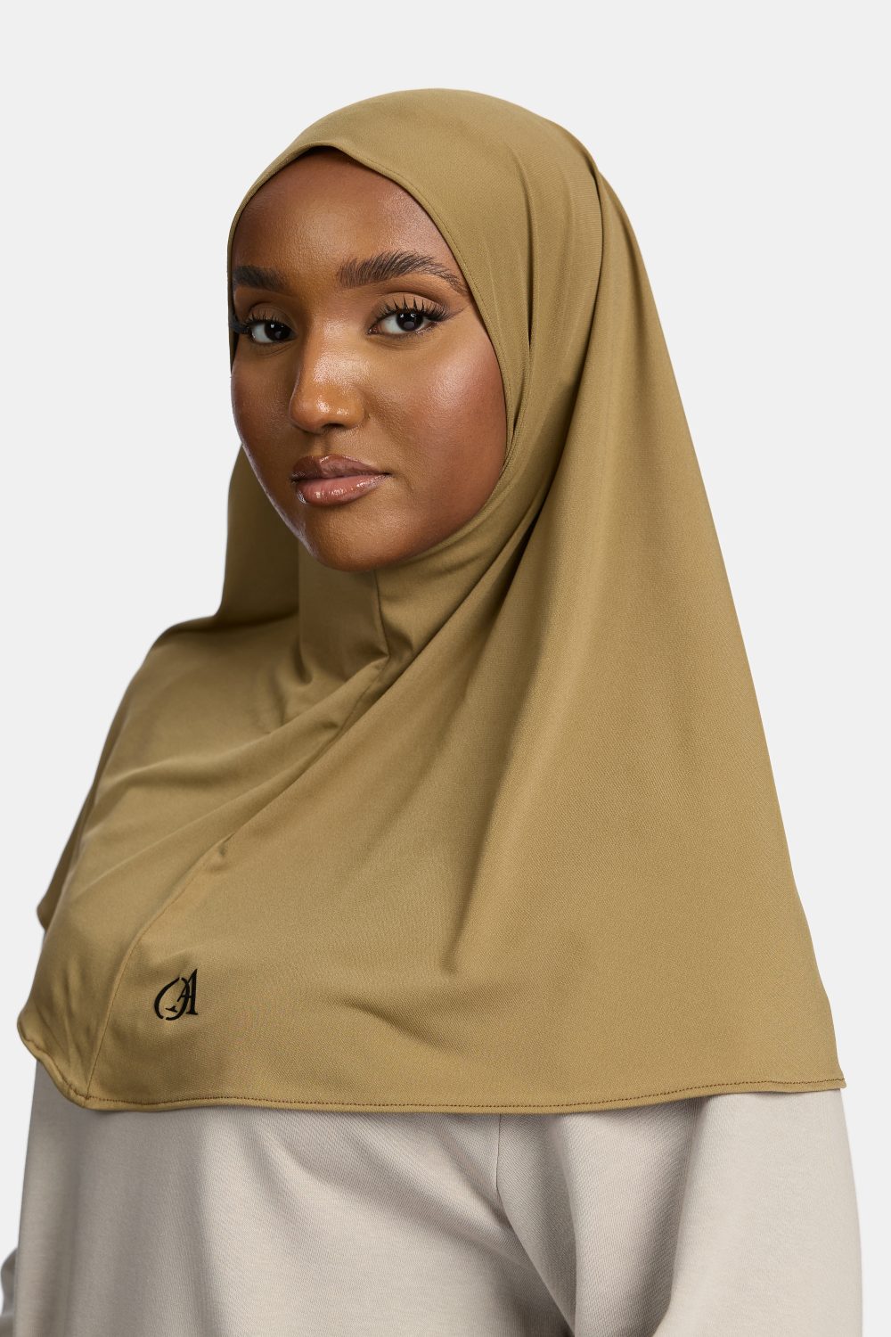 Premium jersey hijab Warm Khaki - Afbeelding 2