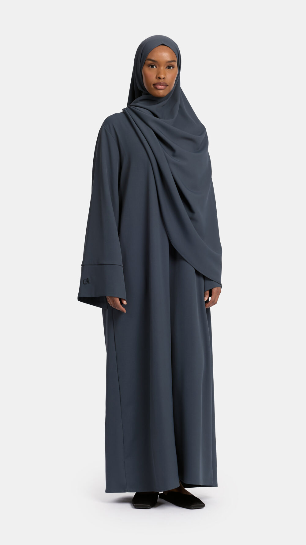 Split flare abaya Black Berry