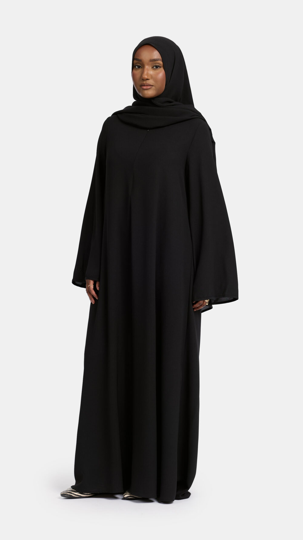 Lightweight stretch abaya Black