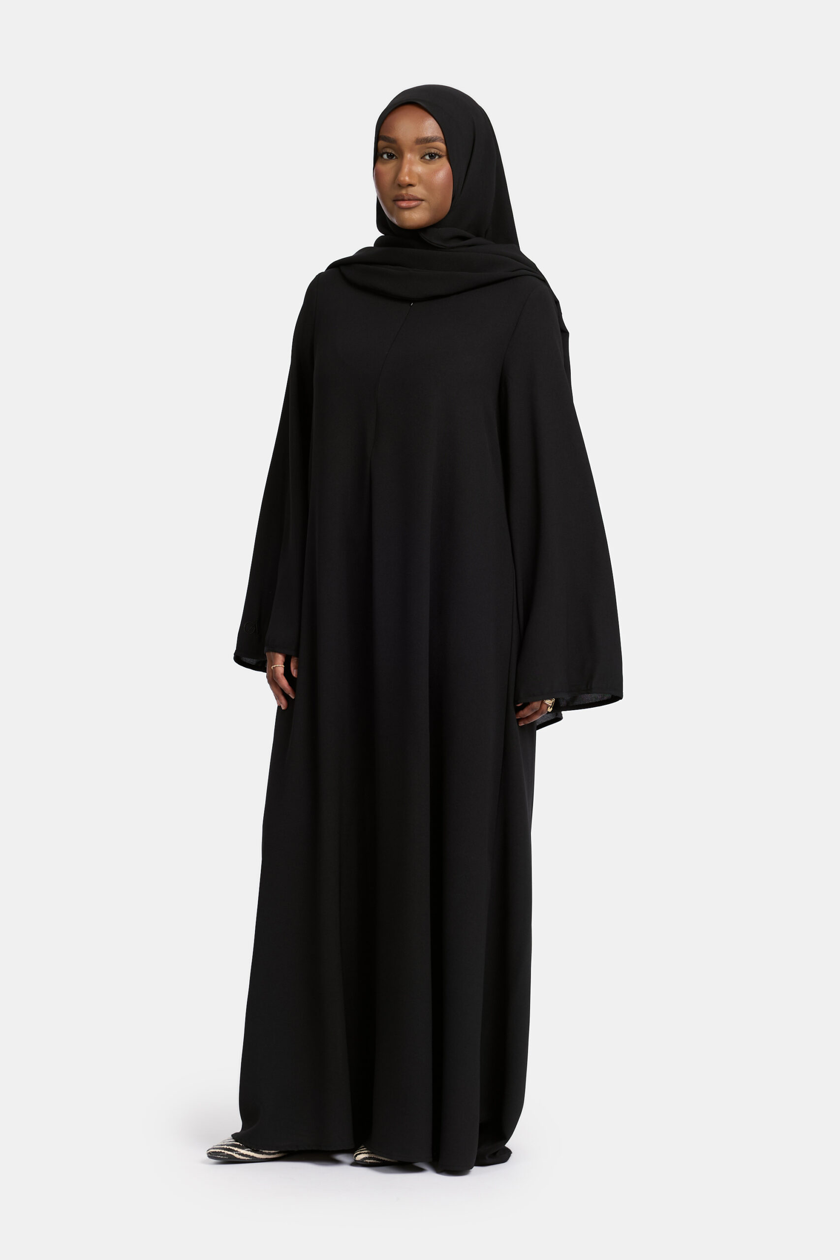 Lightweight stretch abaya Black