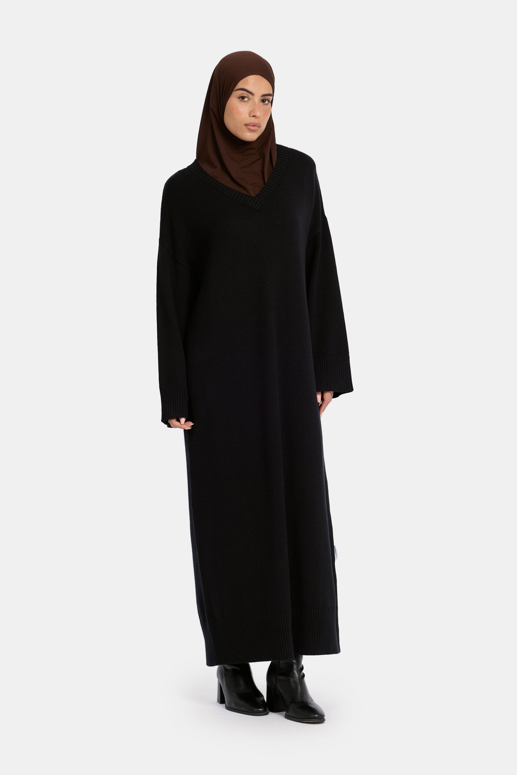 Tricot abaya Black