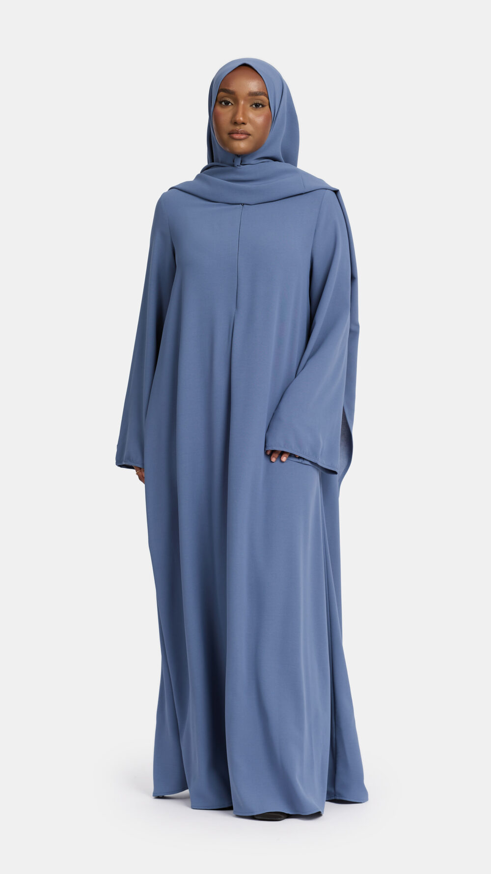 Lightweight stretch abaya Denim Grey