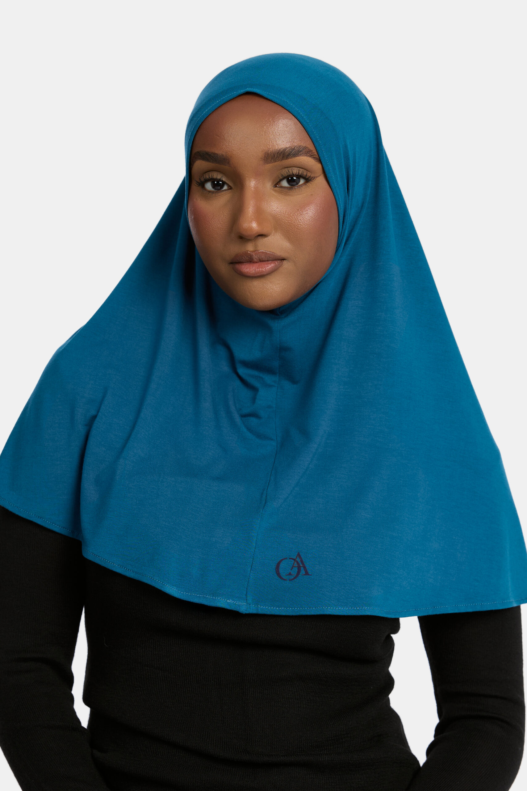 Bamboo jersey hijab Teal Blue