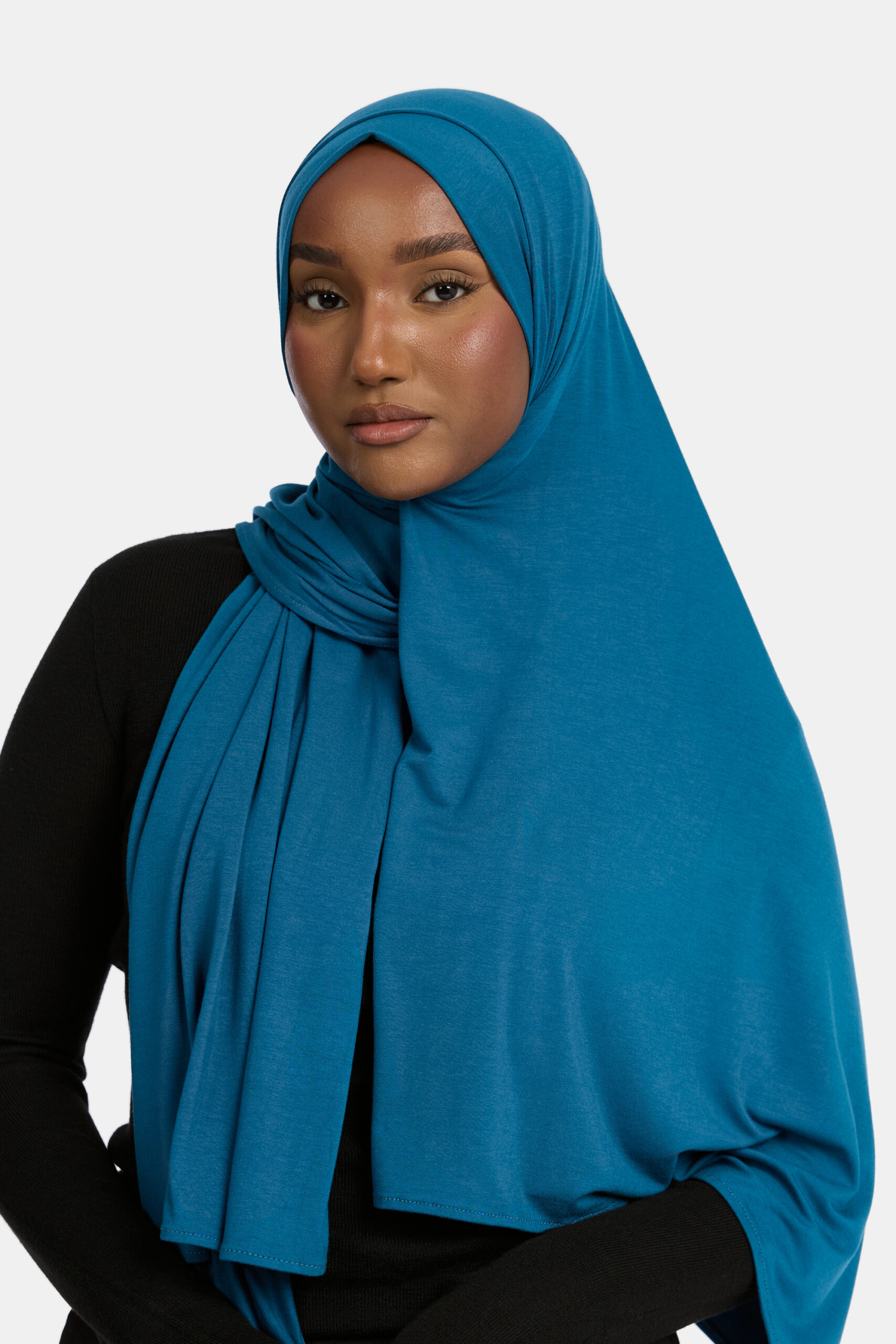 Bamboo jersey scarf Teal Blue