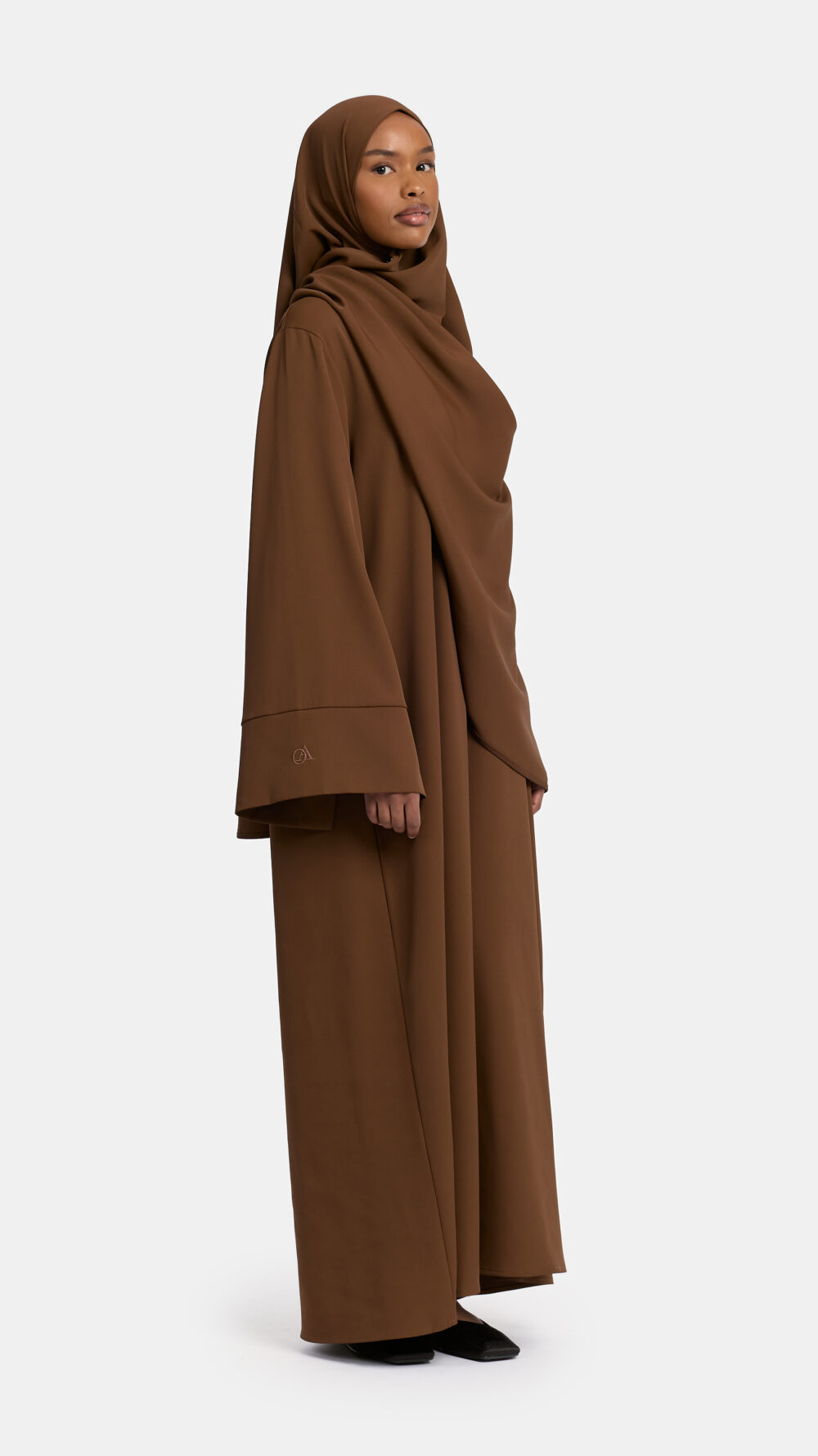 Split flare abaya Hot chocolate
