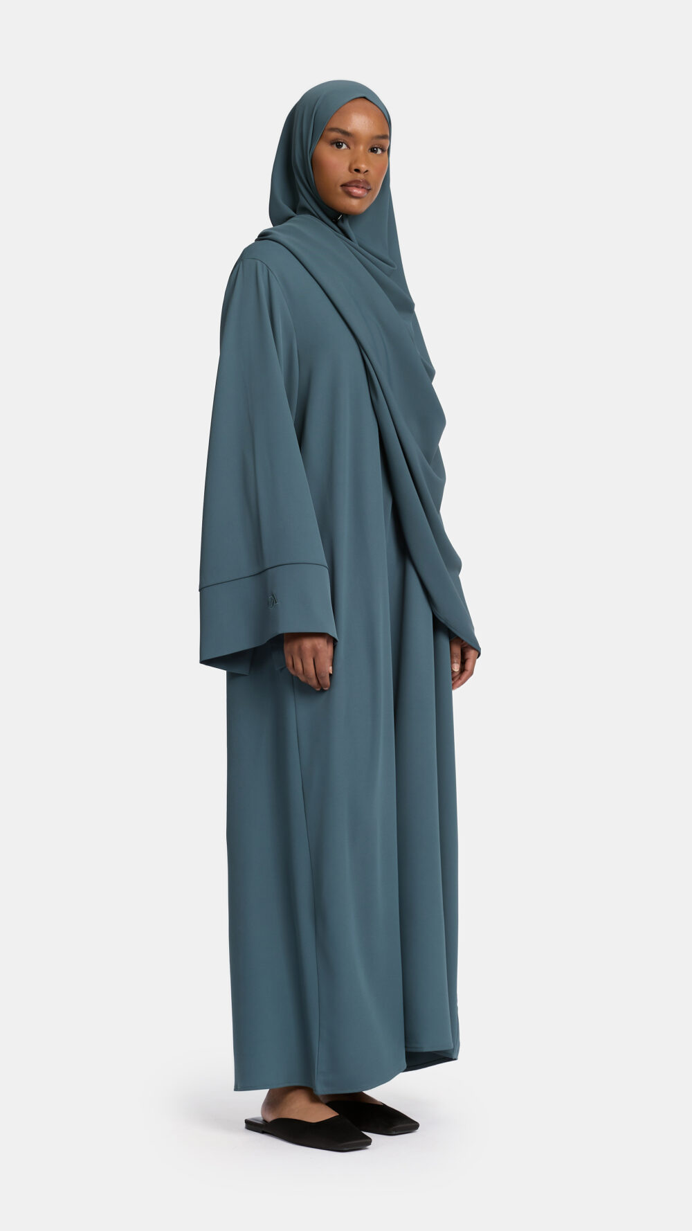 Split flare abaya Slate Blue