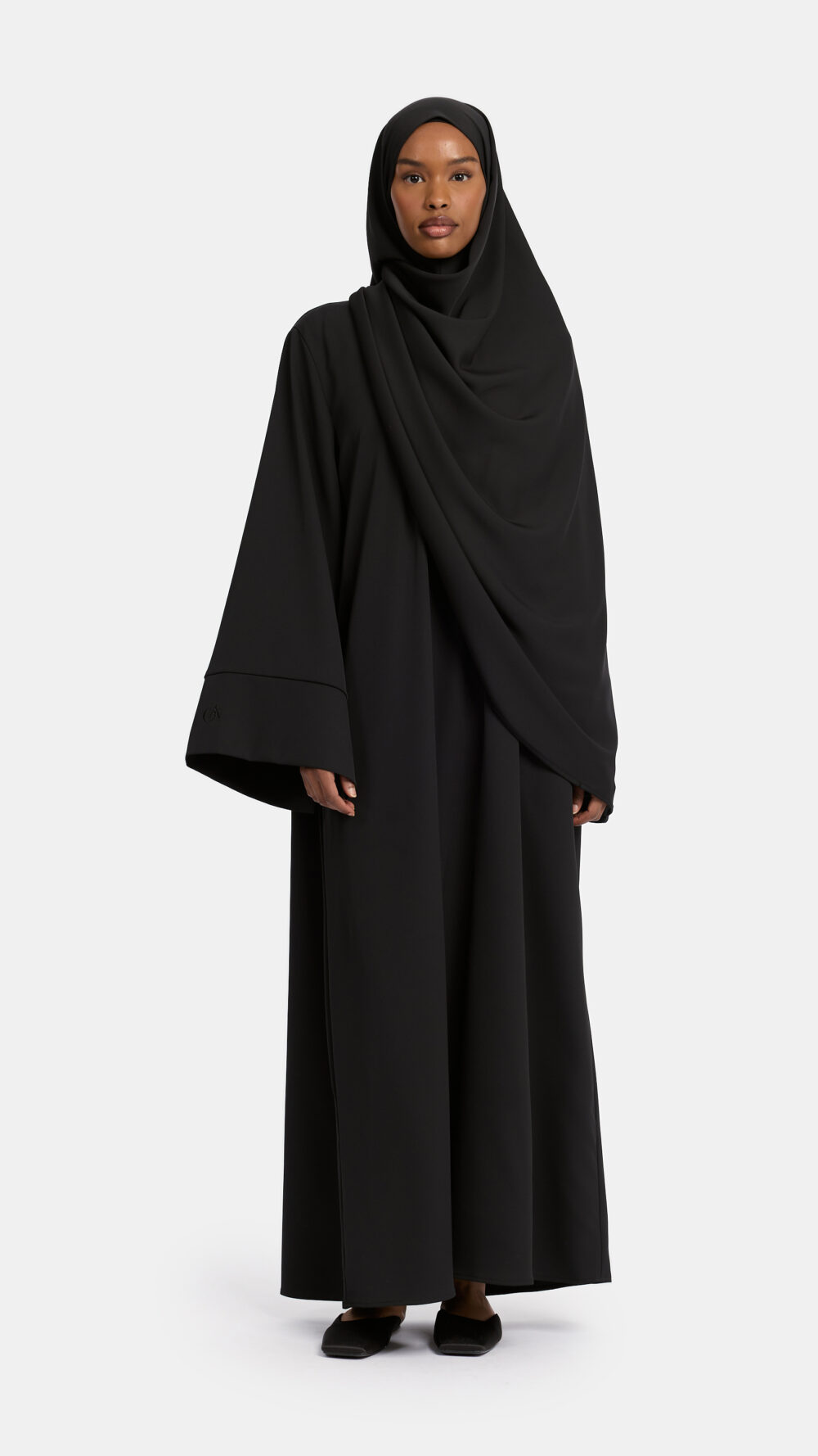 Split flare abaya Black