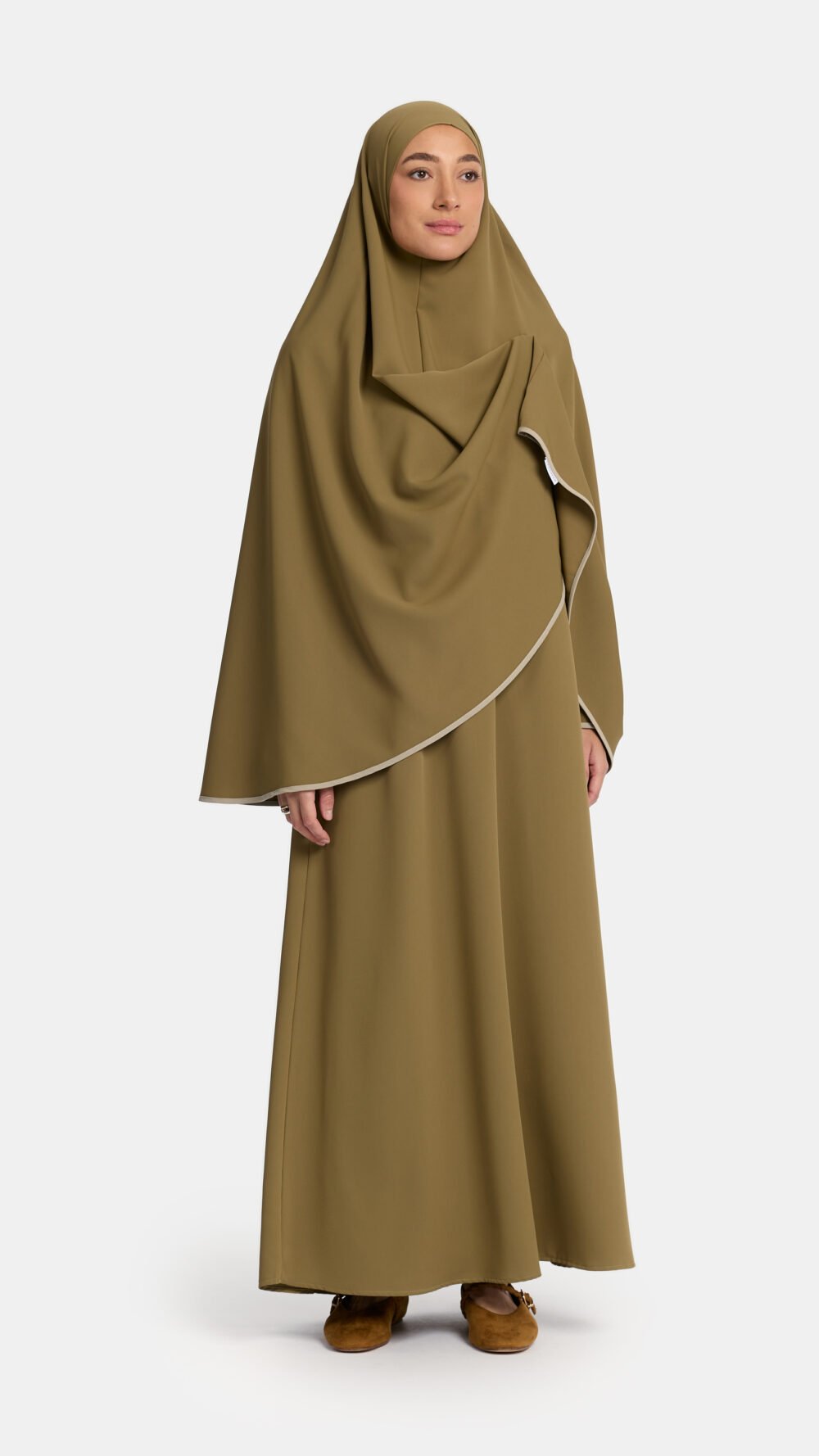 Magnet abaya and khimar set Moss Khaki