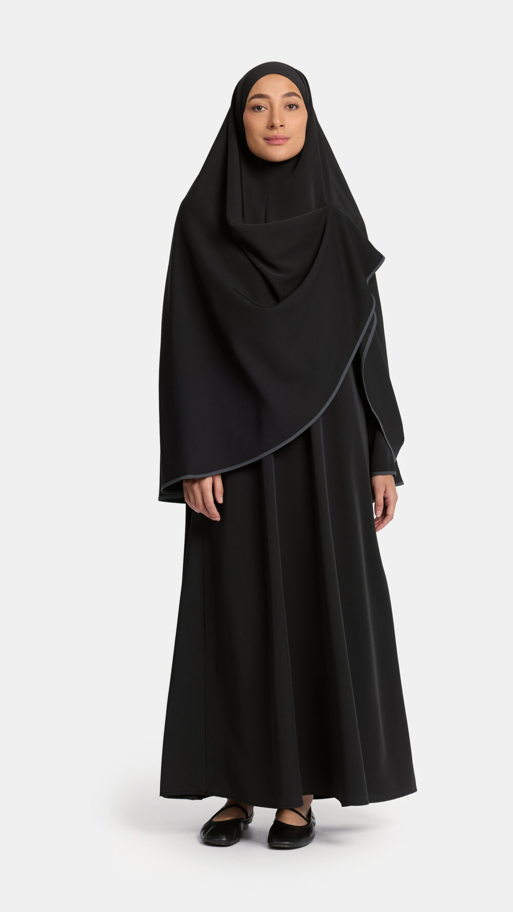 Magnet abaya and khimar set Black