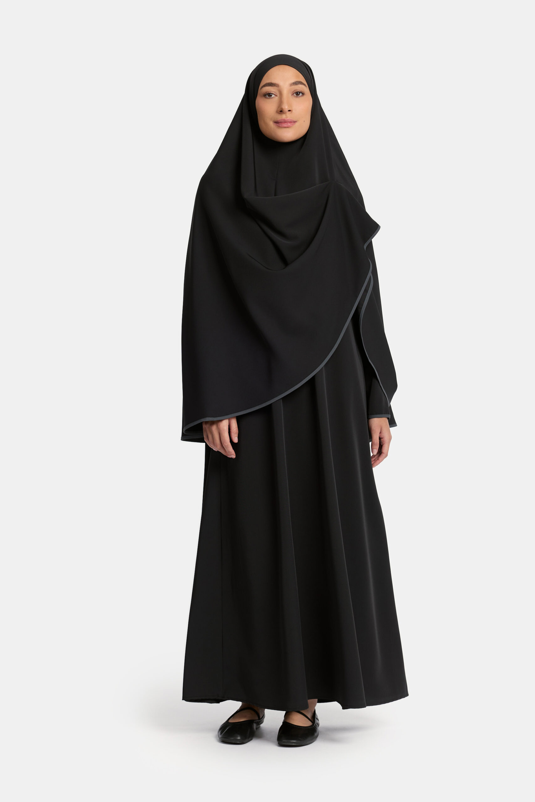 Magnet abaya and khimar set Black