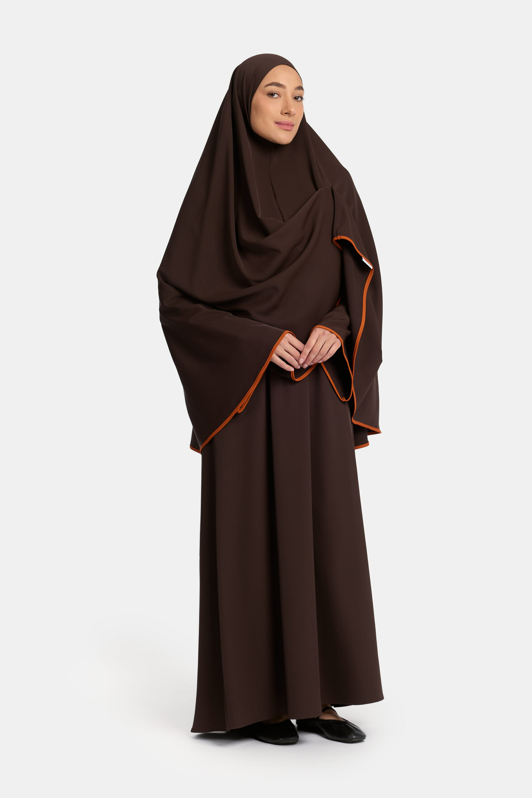 Magnet abaya and khimar set Night Brown - Afbeelding 2