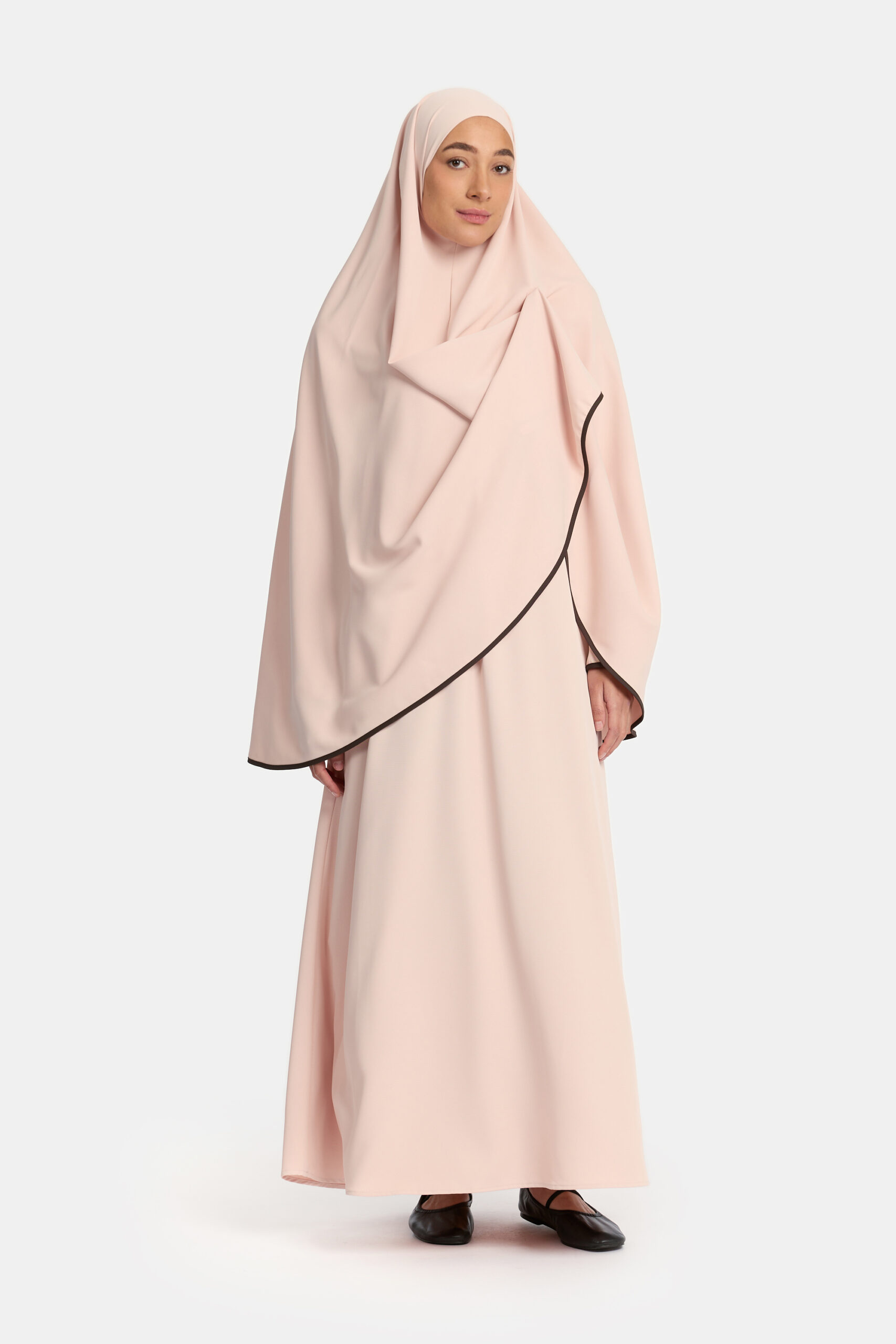 Magnet abaya and khimar set Baby Blush