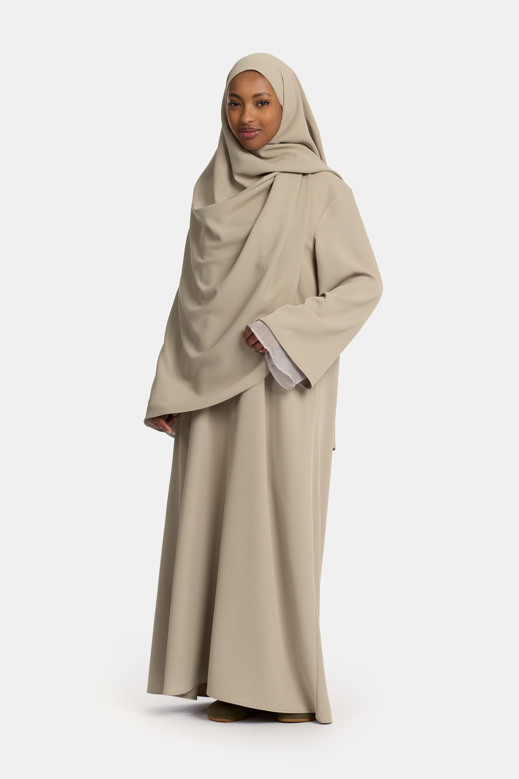 Double sleeve abaya Sage Taupe - Afbeelding 2