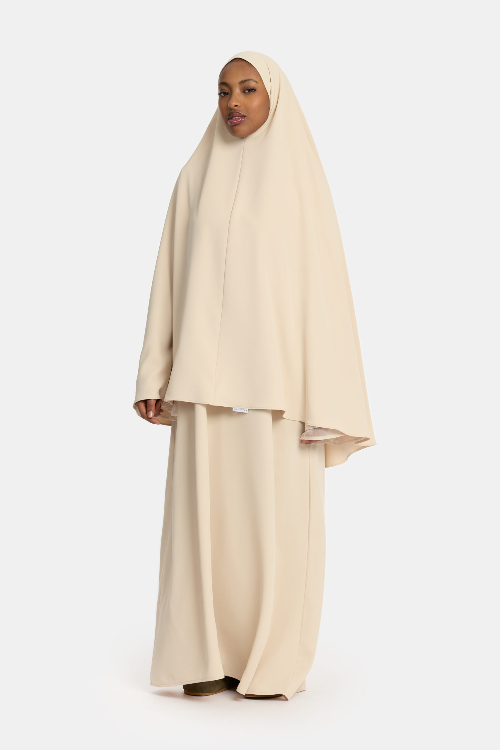 Heup khimar Beige (Double sleeve) - Afbeelding 2