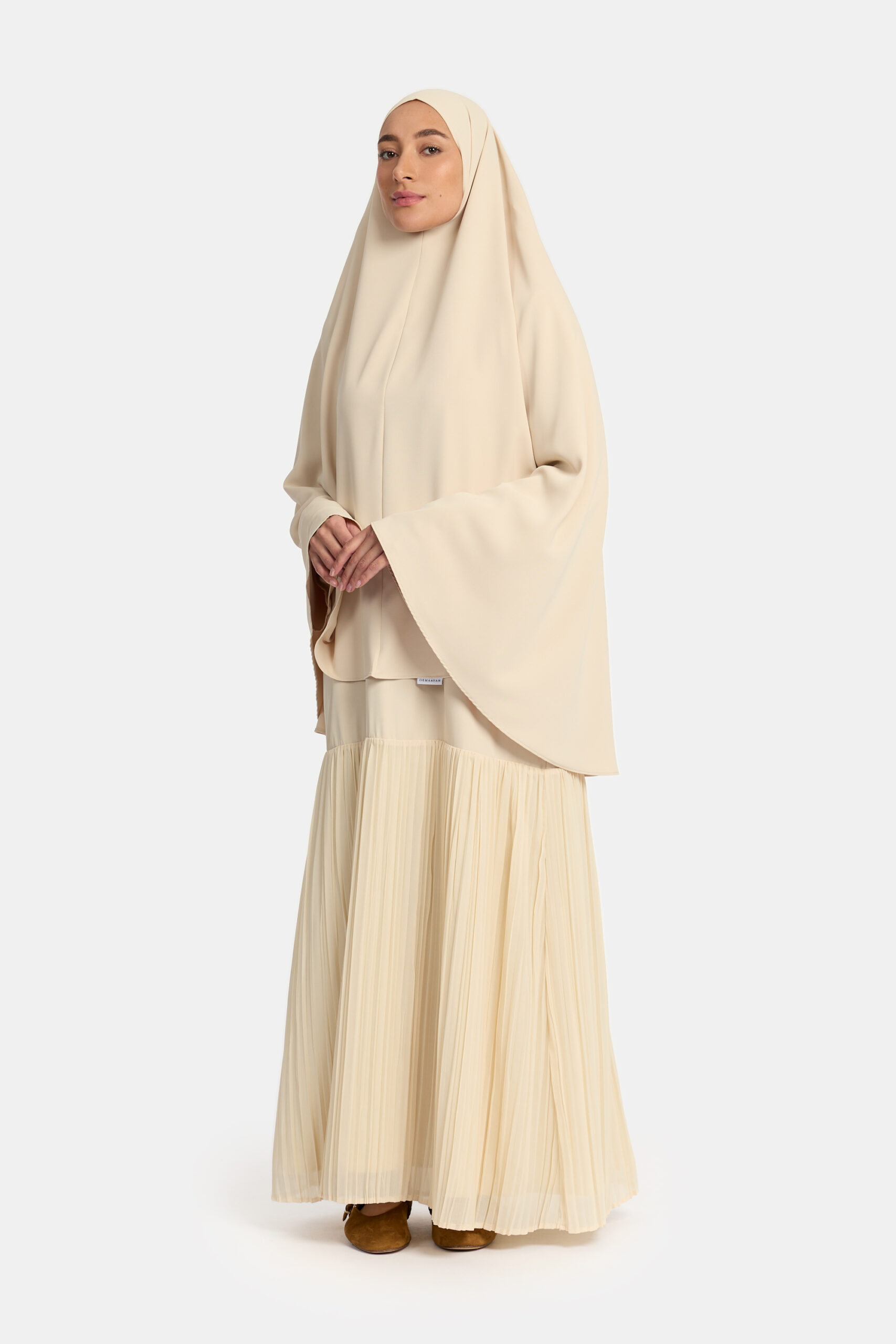 Heup khimar Beige (Pleated skirt)