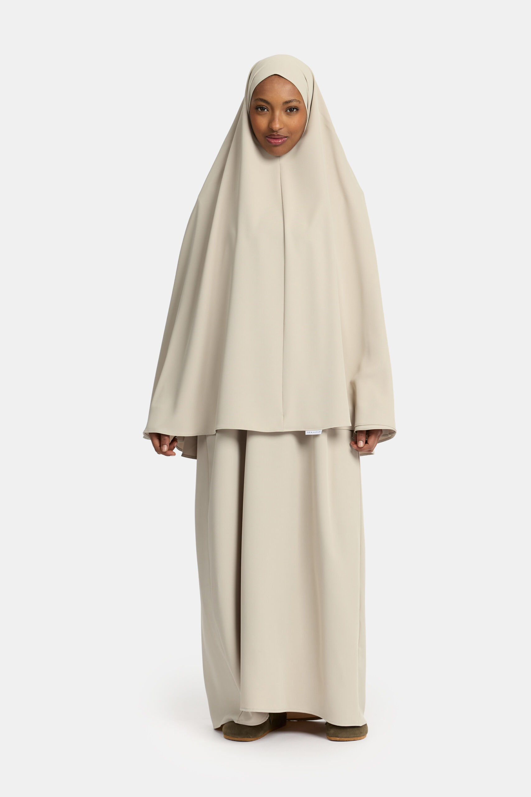 Heup khimar Fossil Grey (Double cute sleeve)