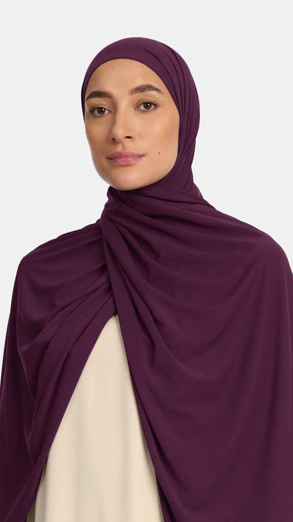 Breathable jersey scarf Plum