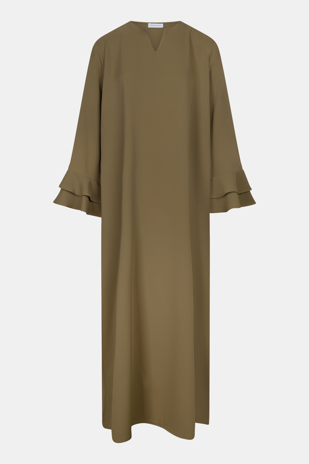 Double cute sleeve abaya Moss Khaki - Afbeelding 4
