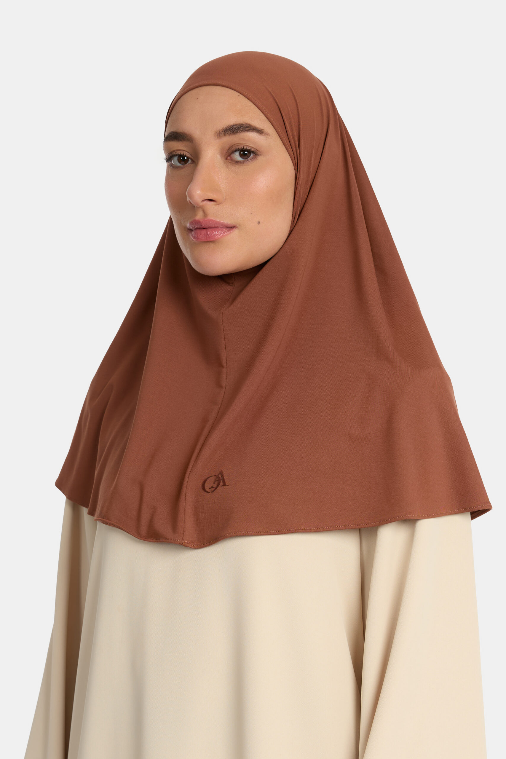 Breathable jersey hijab Warm Chestnut - Afbeelding 2