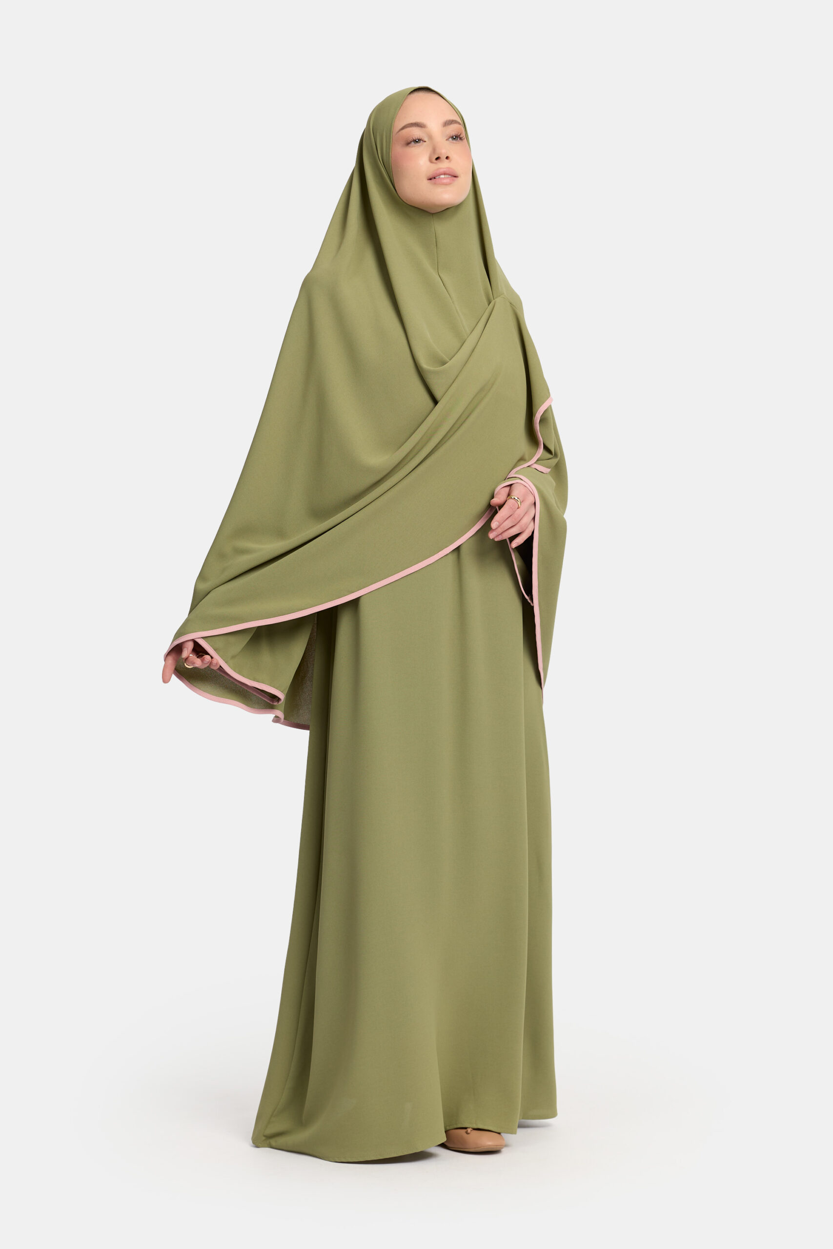 Magnet abaya and khimar set Leaf