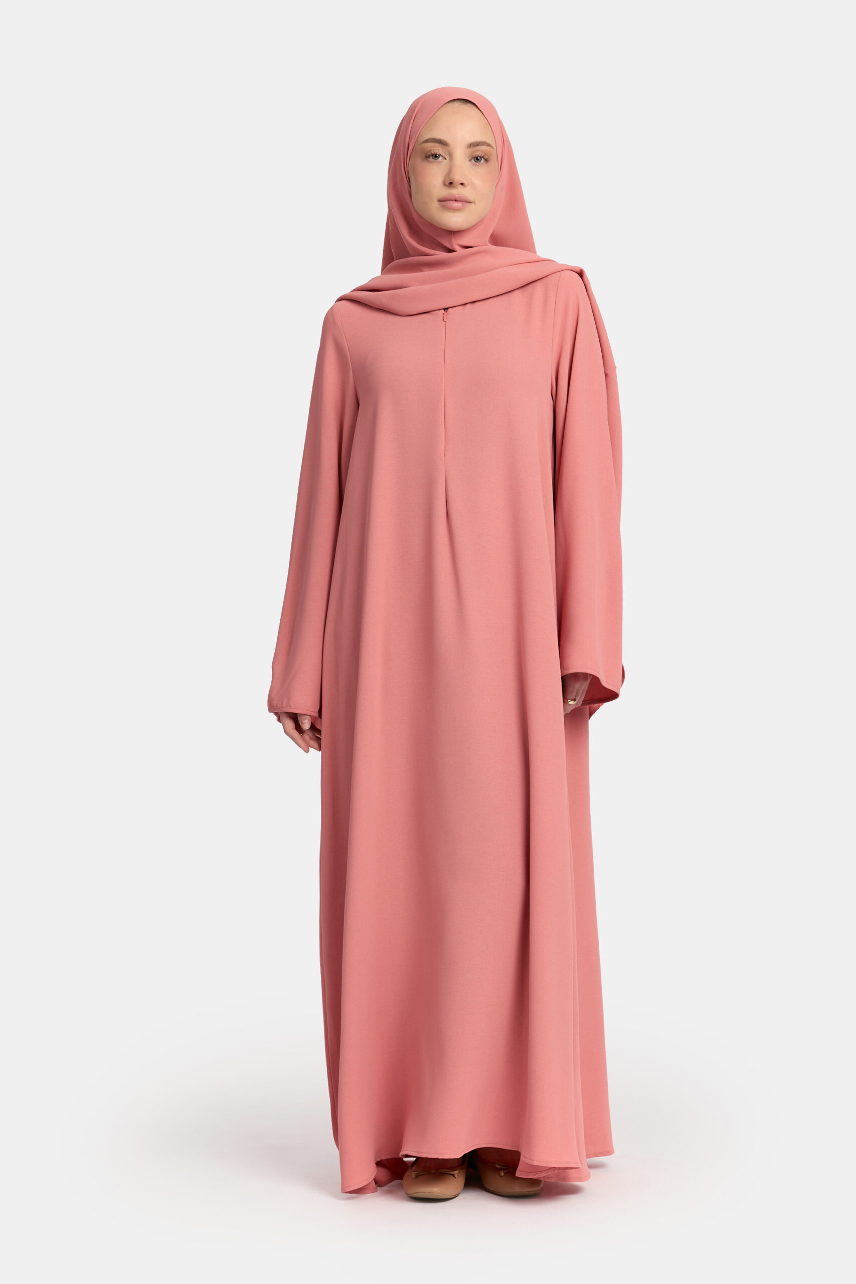 Lightweight stretch abaya Tea Rose