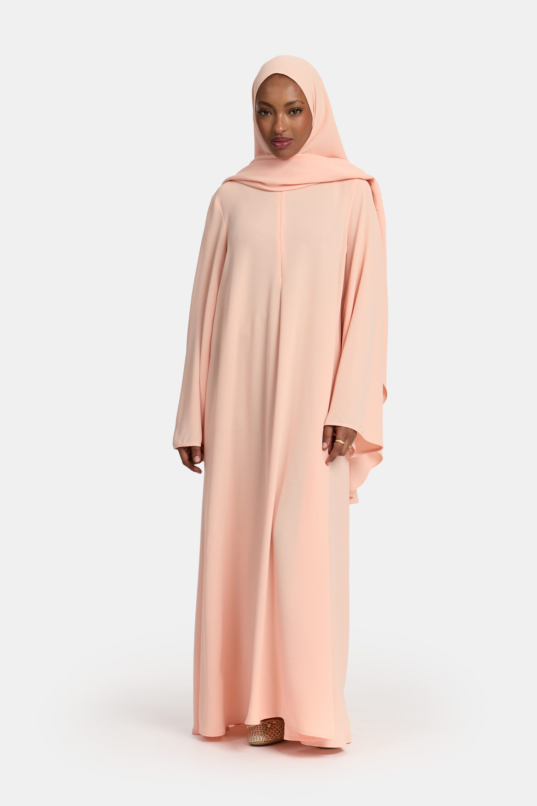 Lightweight stretch abaya Tropical Peach