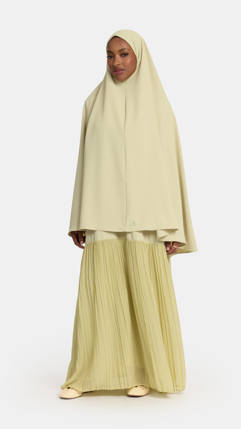 Khimar Pastel Mint (Pleated skirt)