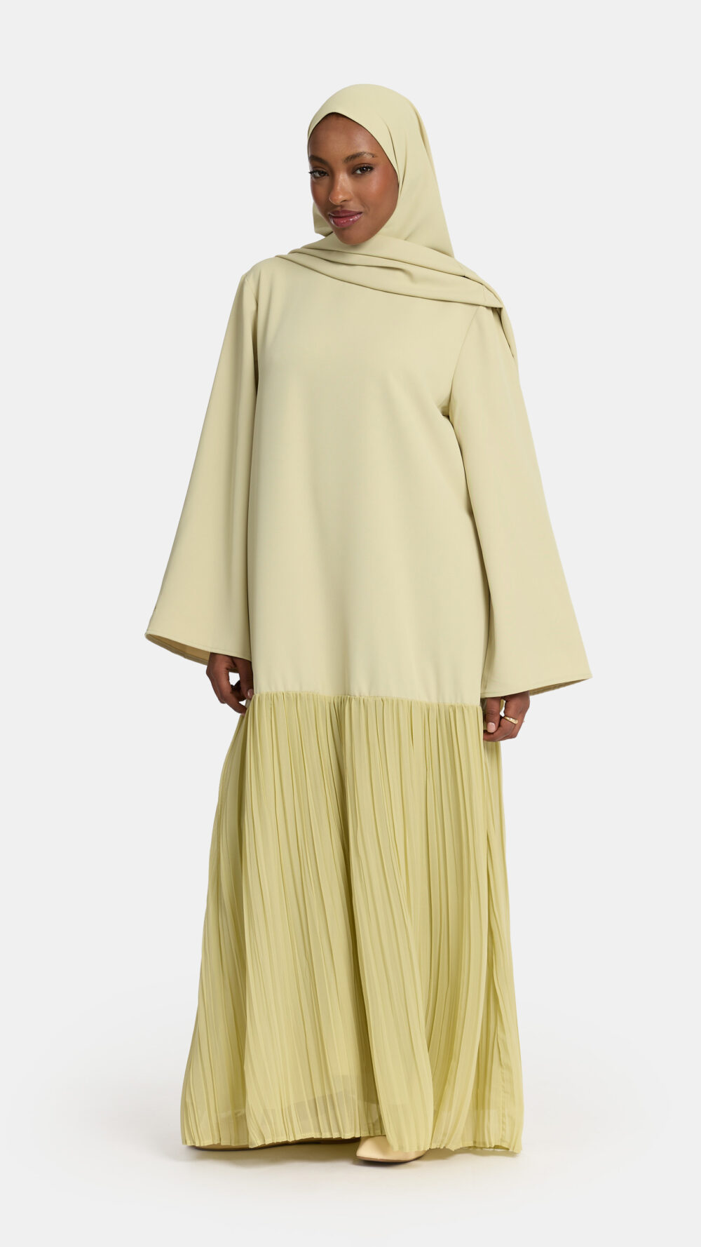 Pleated skirt abaya Pastel Mint