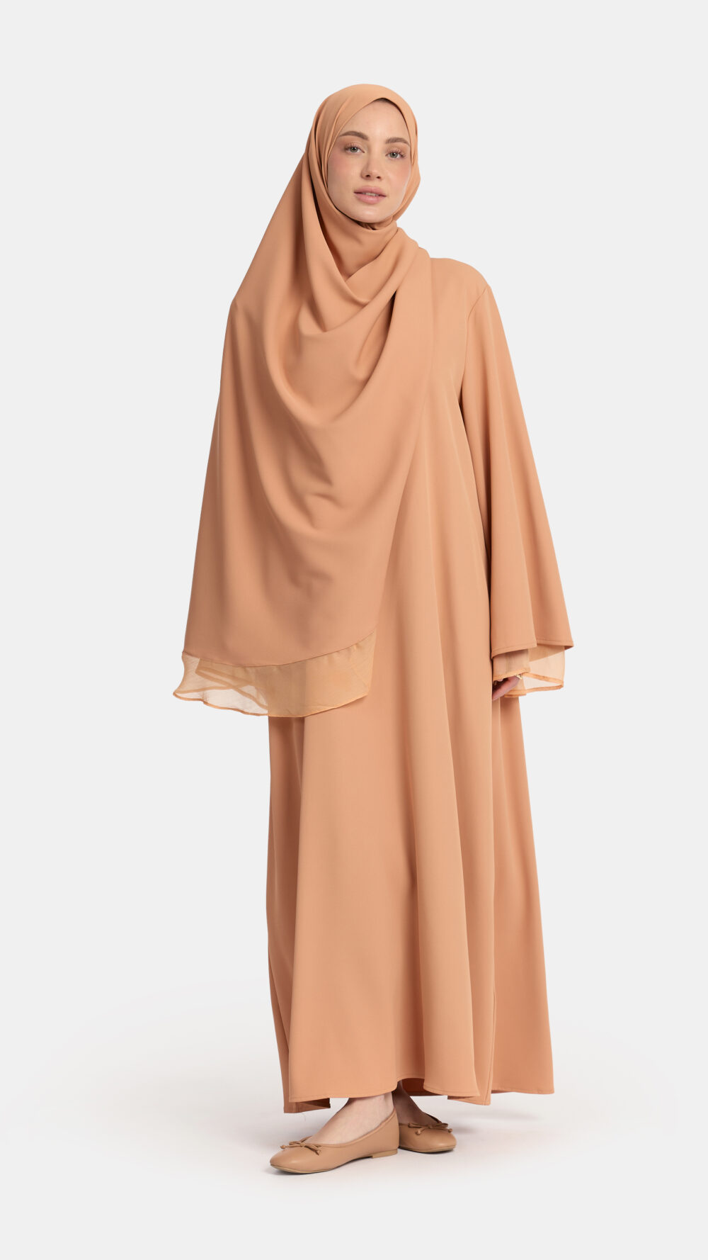 Double sleeve abaya Muskmelon