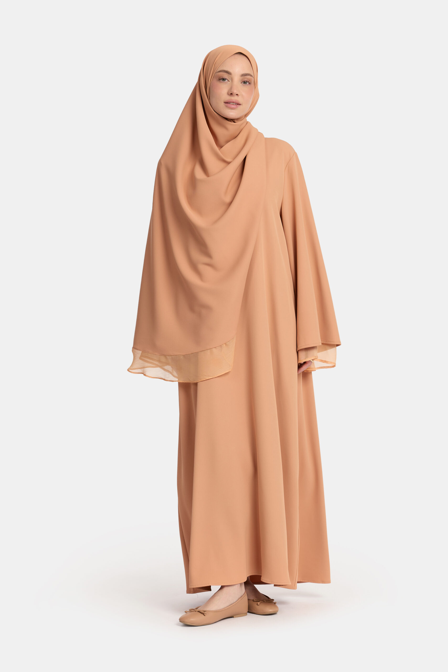 Double sleeve abaya Muskmelon