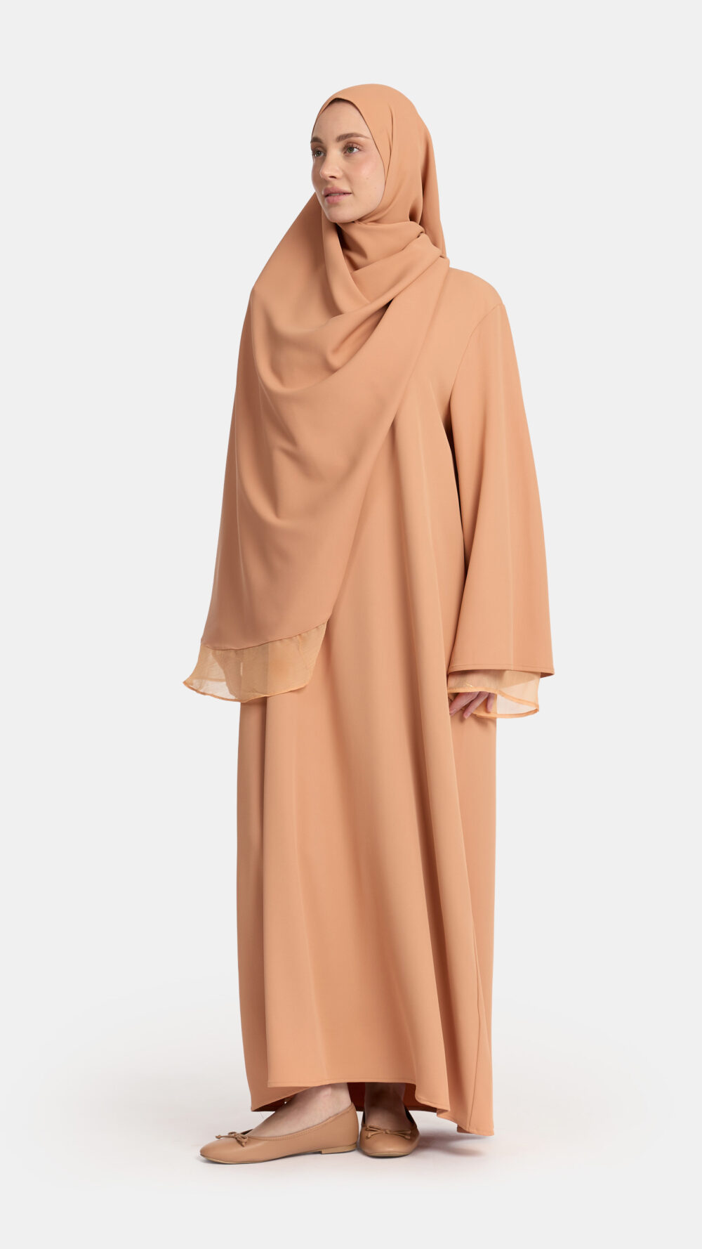 Double sleeve abaya Muskmelon - Afbeelding 2