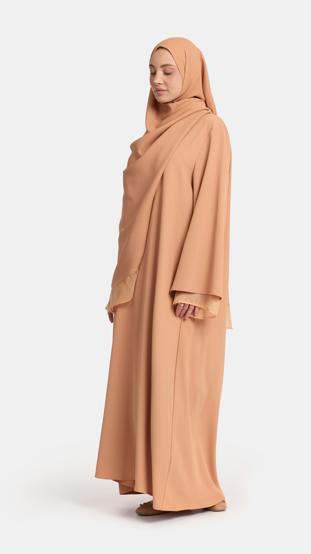 Double sleeve abaya Muskmelon - Afbeelding 3