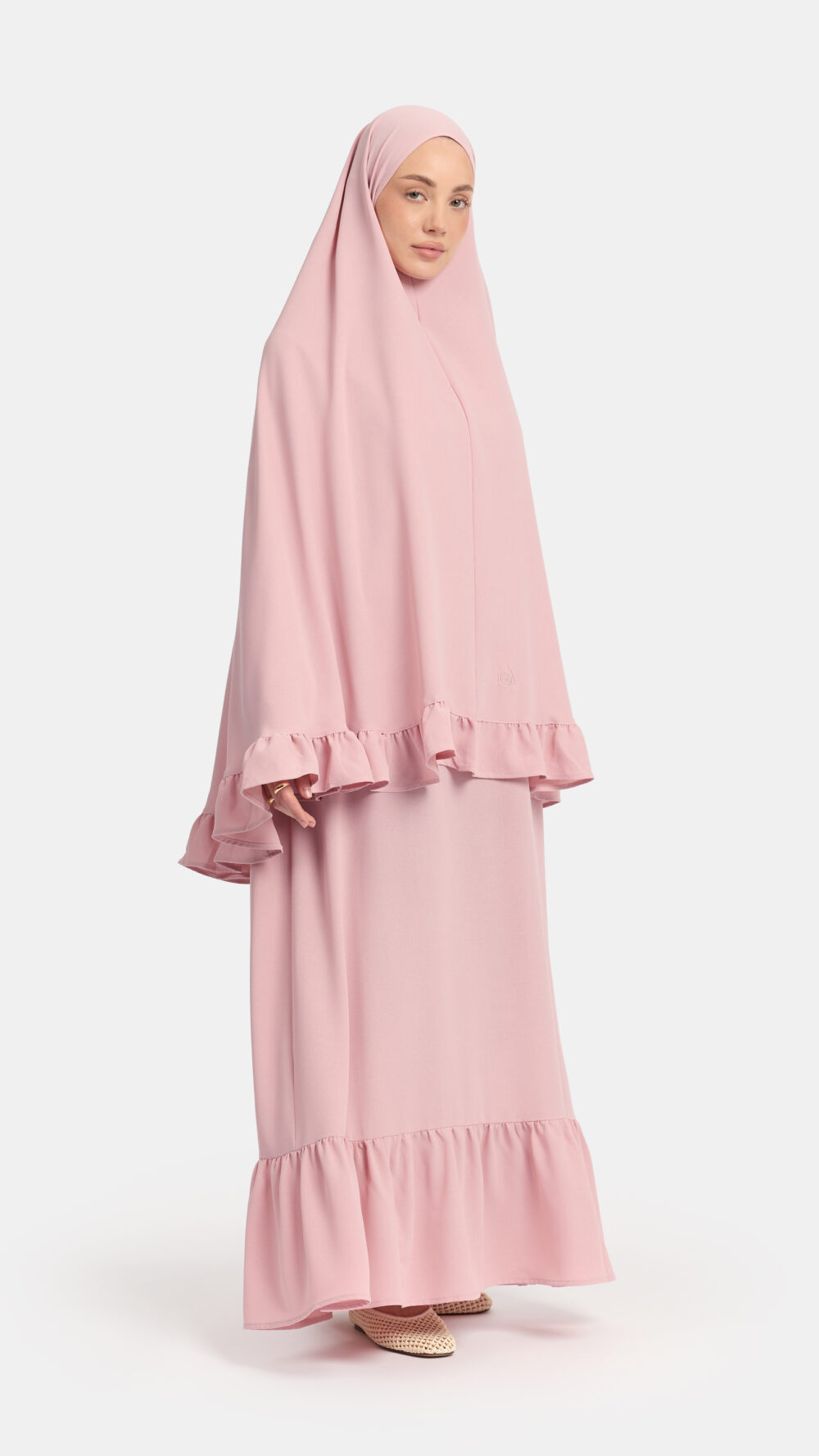 Ruffle khimar Rose (lightweight stretch) - Afbeelding 2