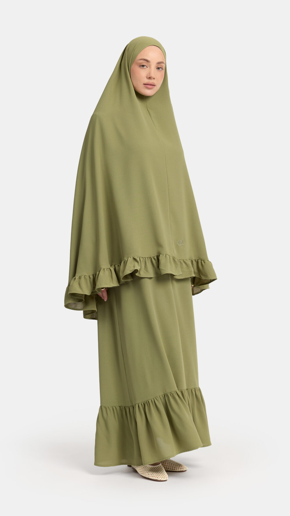 Ruffle khimar Leaf (lightweight stretch) - Afbeelding 2