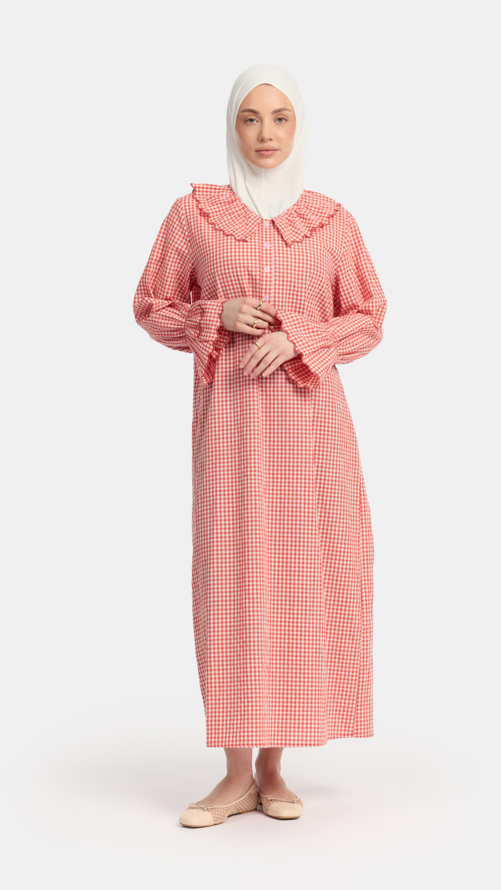 Checkered abaya watermelon OAmalak