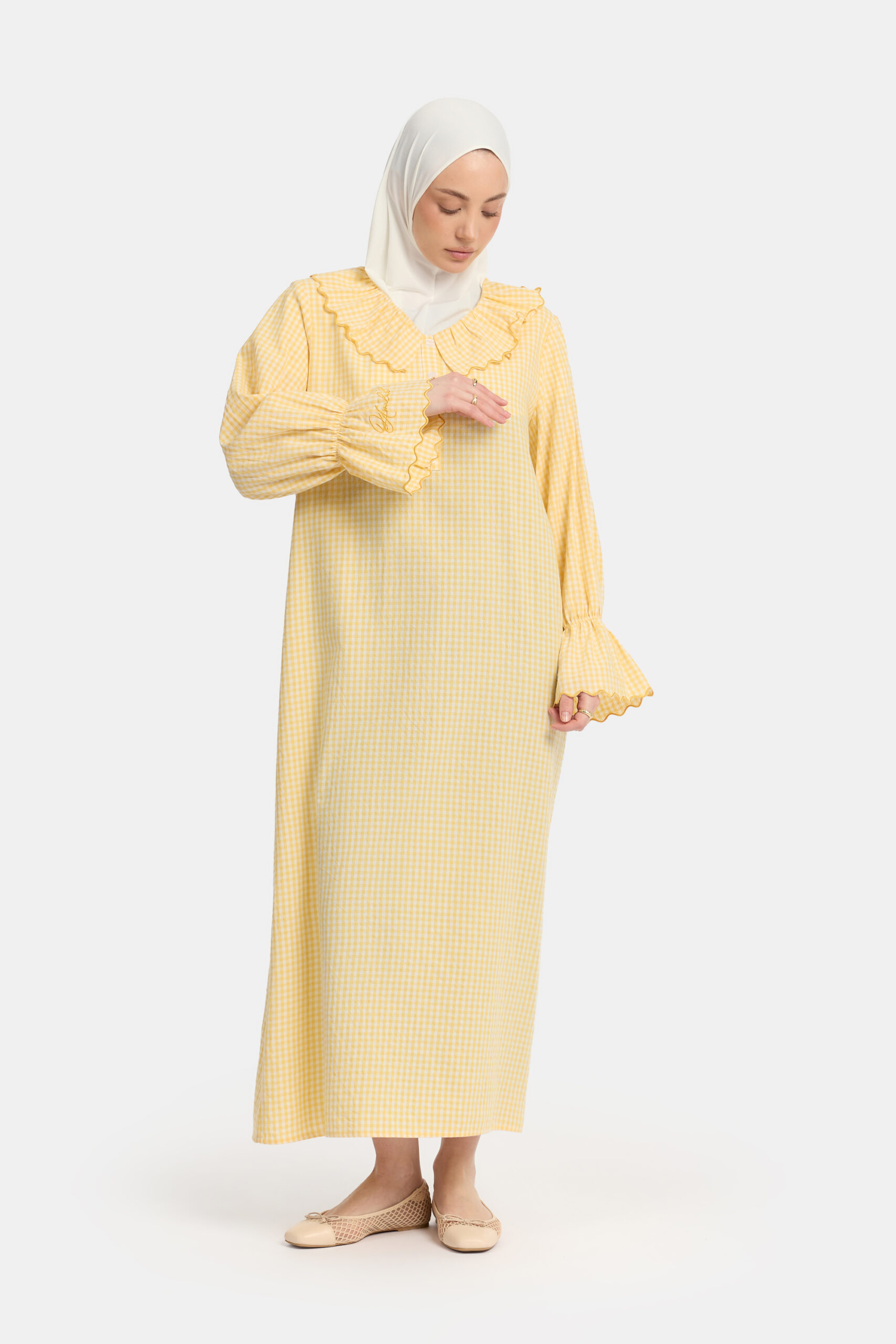 Checkered abaya Sunshine OAmalak