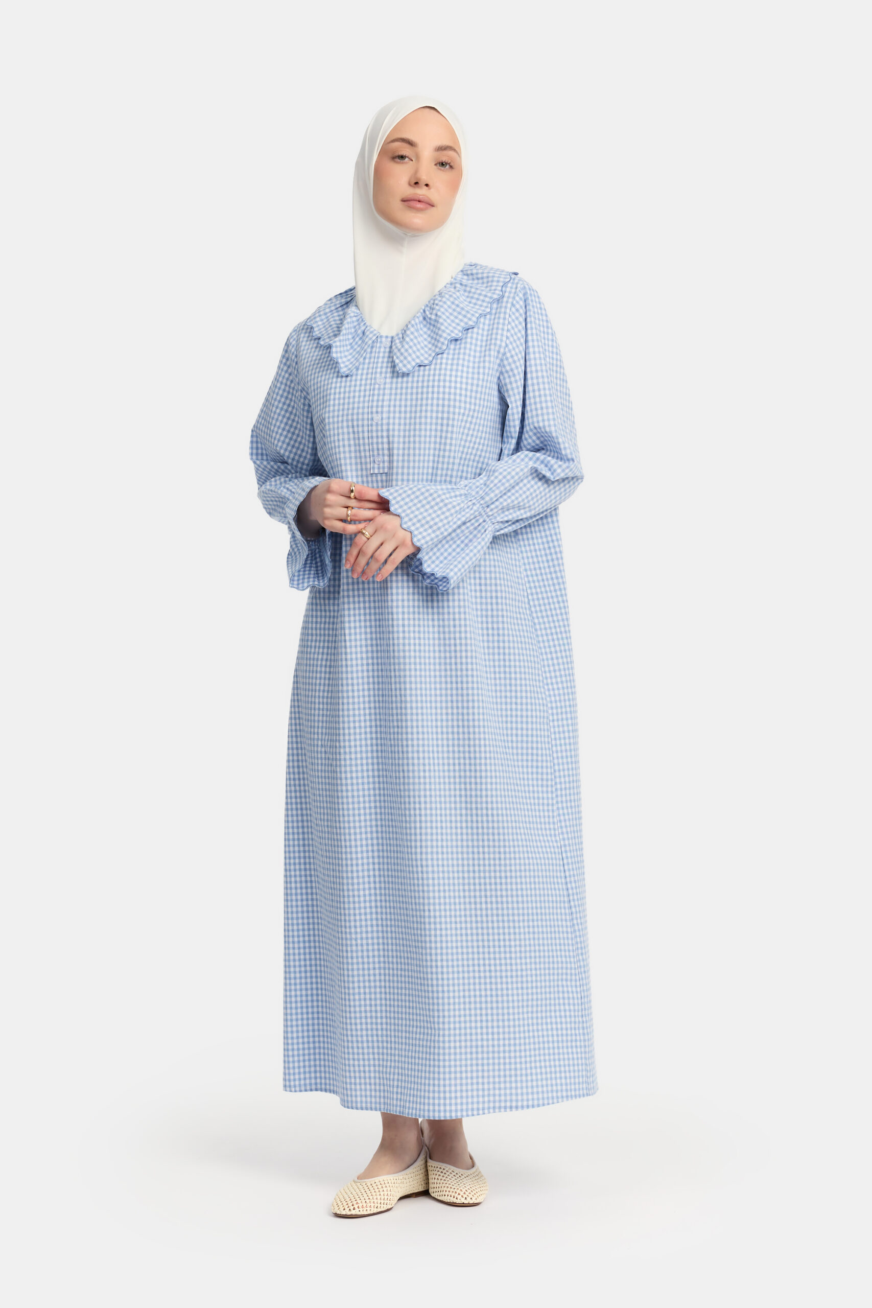 Checkered abaya Baby Cloud OAmalak