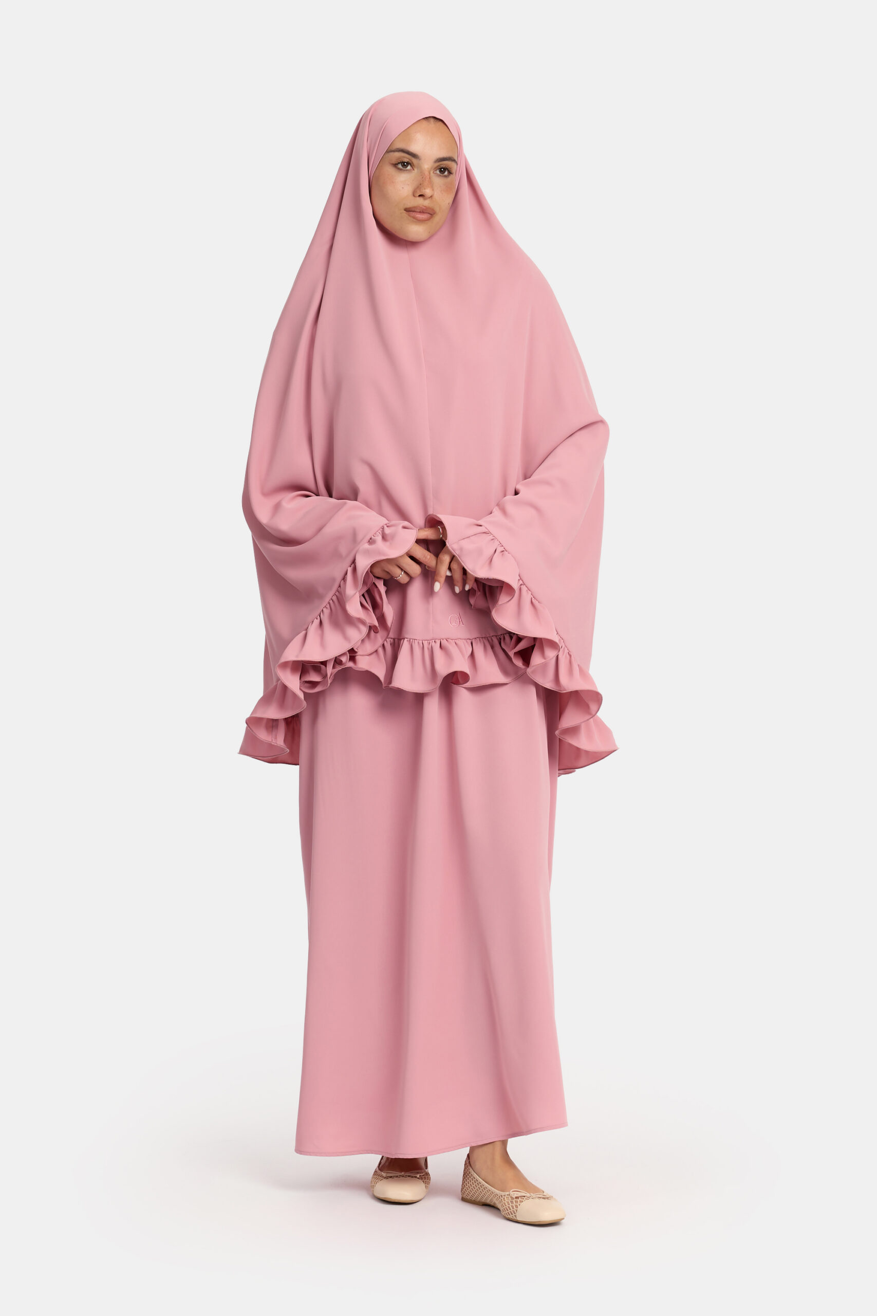 Nidha flounce khimar Dark Rose - Afbeelding 2