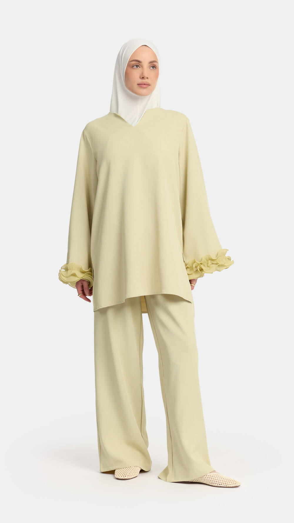 Wrinkle chiffon twinset Pastel Mint - Afbeelding 3