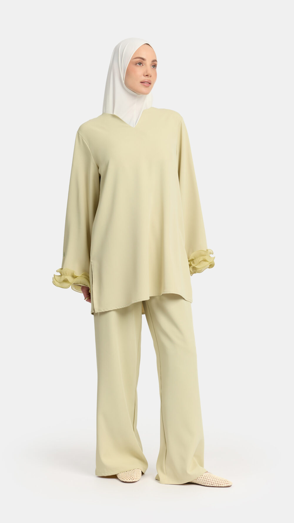 Wrinkle chiffon twinset Pastel Mint - Afbeelding 2