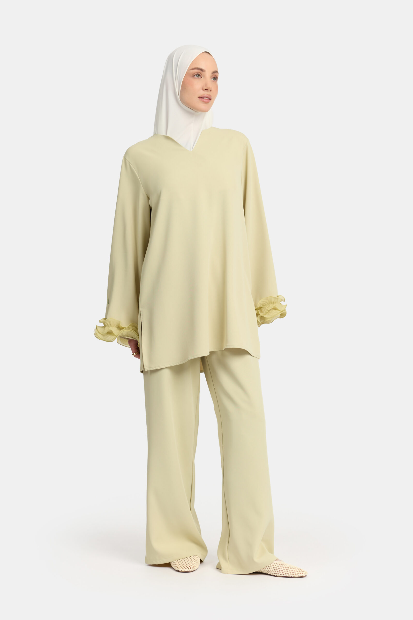 Wrinkle chiffon twinset Pastel Mint - Afbeelding 2
