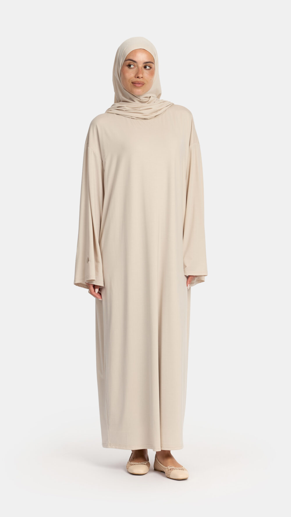 Modal jersey abaya Dark Beige