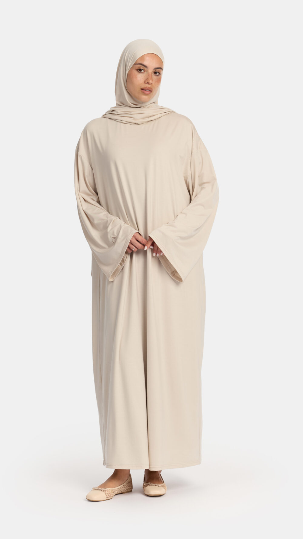 Modal jersey abaya Dark Beige - Afbeelding 2