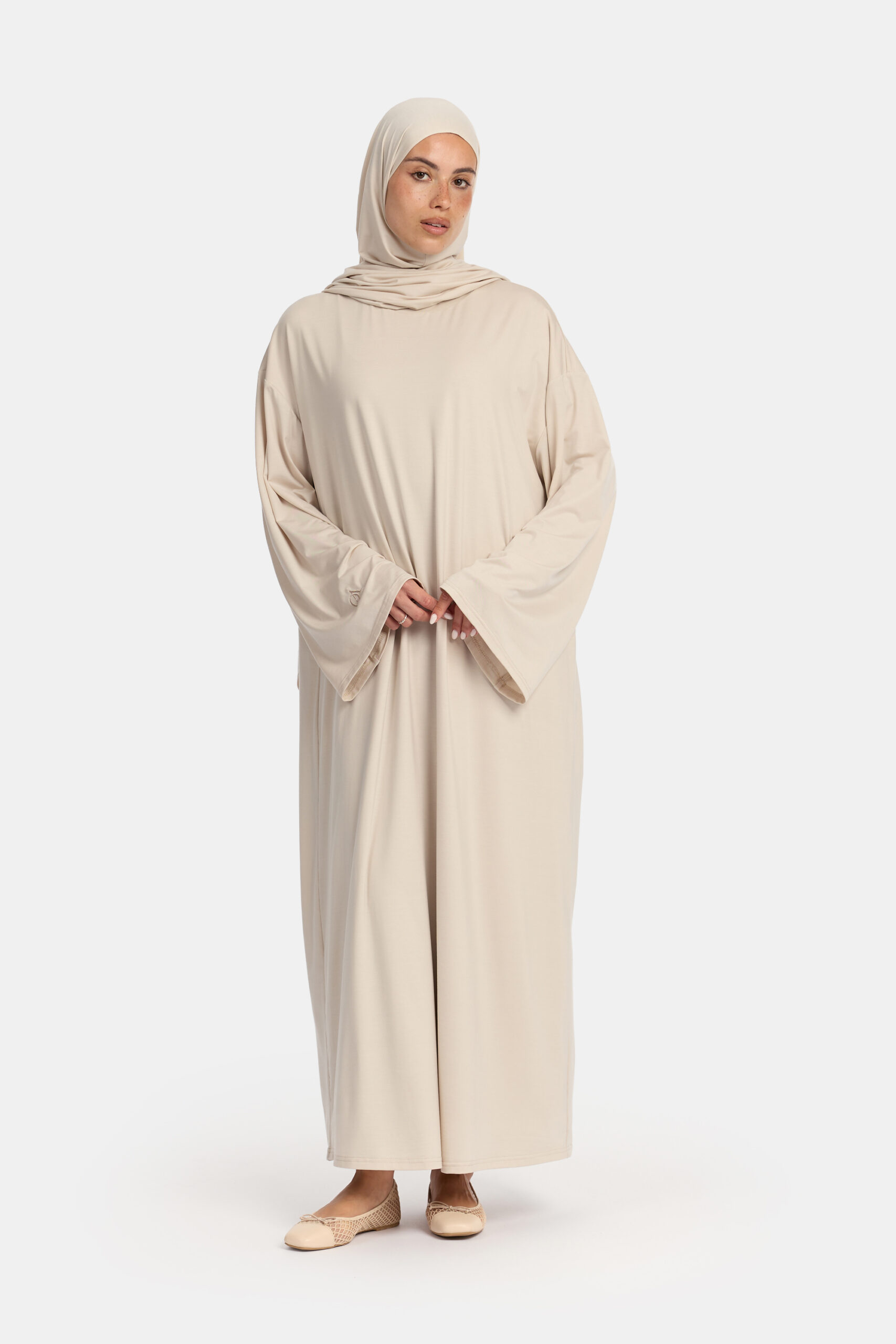 Modal jersey abaya Dark Beige - Afbeelding 2