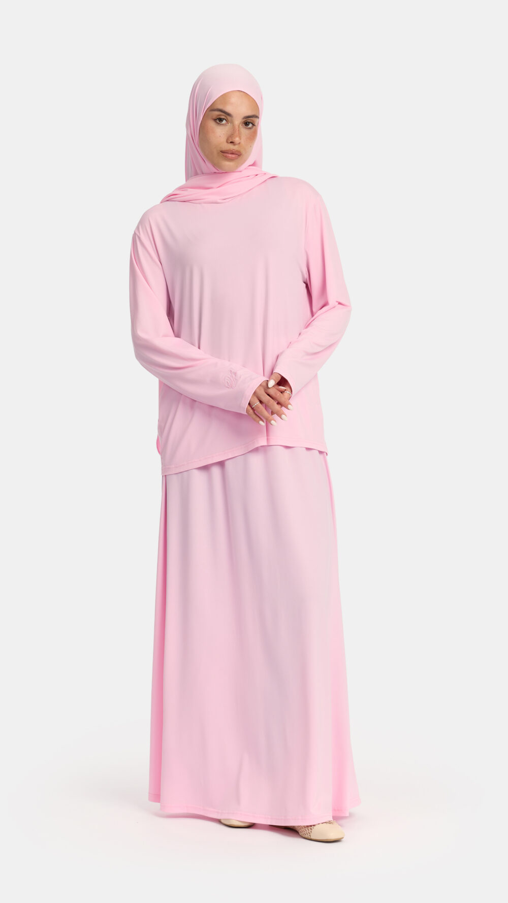 Premium jersey khimar set Bright Pink OAmalak - Afbeelding 2