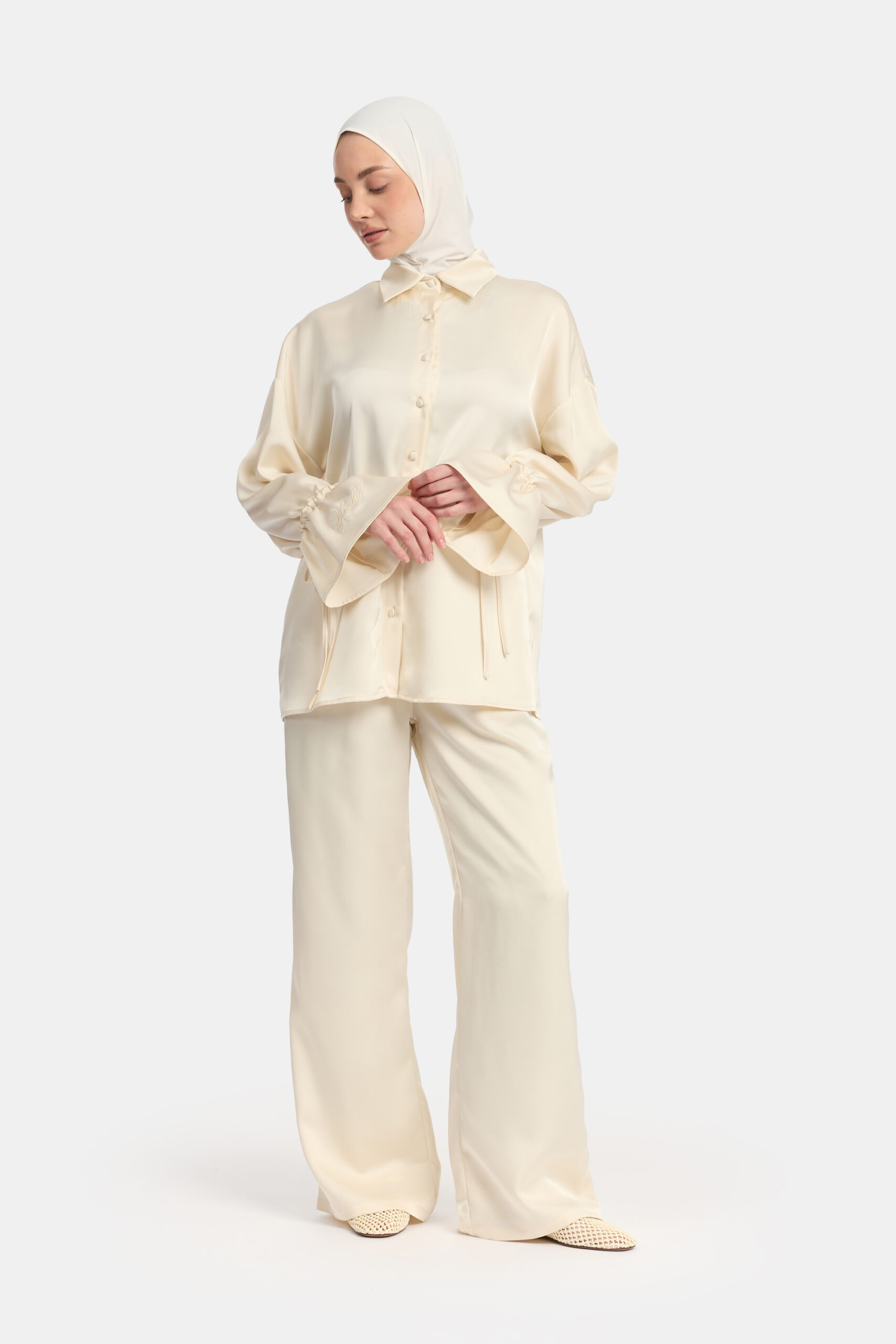 Satin glow set Ivory OAmalak - Afbeelding 3